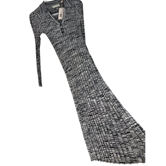 NWT Elle Tahari S Ribbed Marled Henley Sweater Dress Midi Length RN10208 - Picture 2 of 8